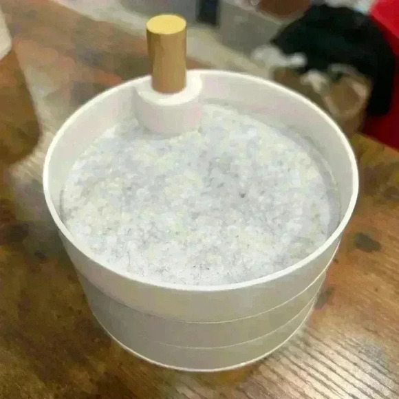 The2Bandits Tiered Catchall Tray White 3 Layer Trinket Dish Gray Felt Liners - Picture 7 of 9